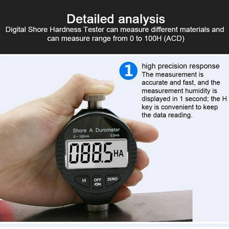 Color : A KASILU A/C/D Type Electronic Digital Hardness Tester Alloy Silicone Plastic Safety Tire Hardness Tester Tire Durometer Durable 